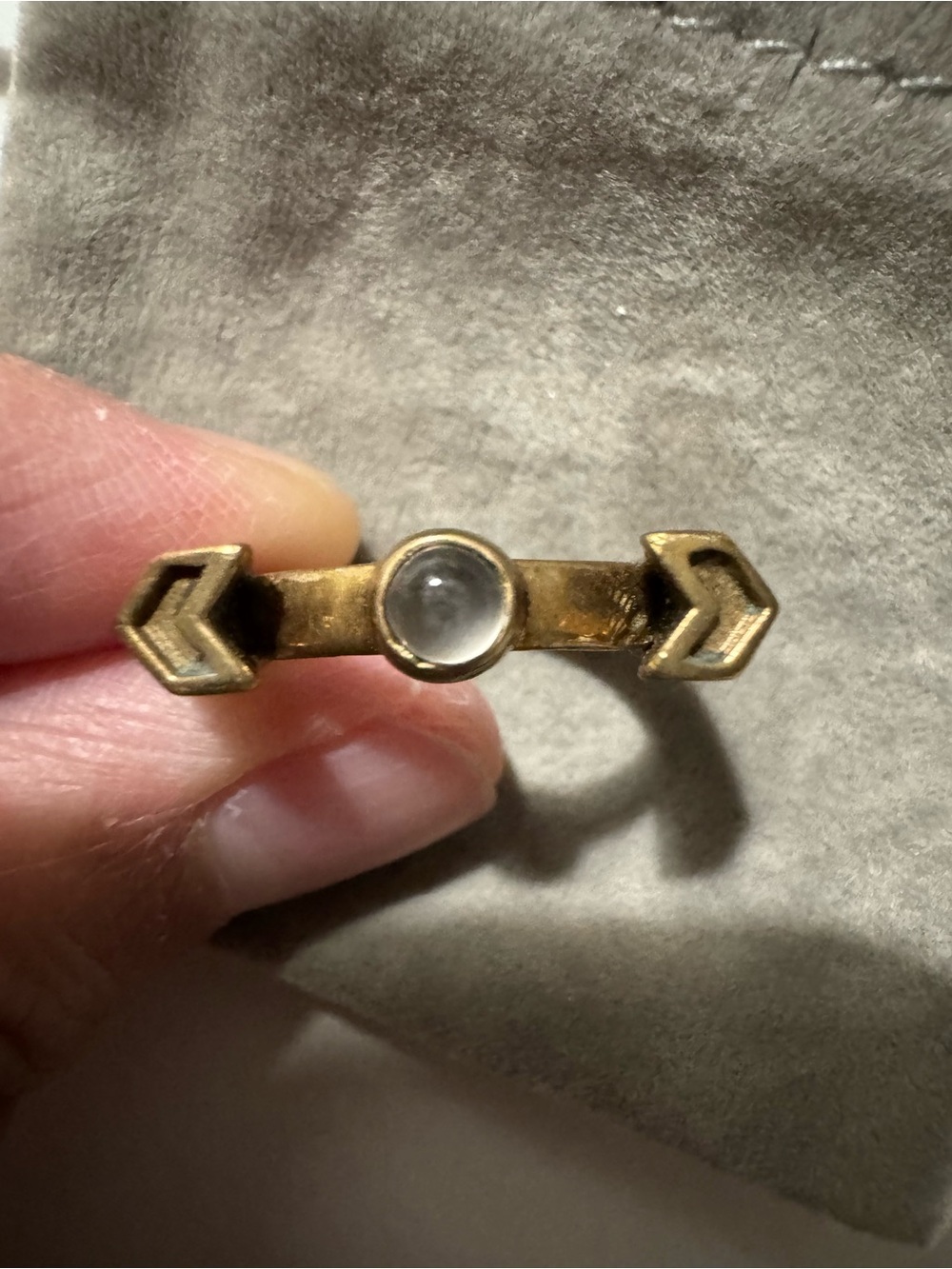 Pamela Love Brass Arrow Ring with Stone